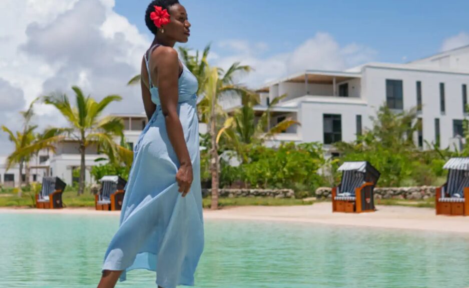 Lagoon pool and white residences at The Soul Paje resort on Zanzibar's East Coast